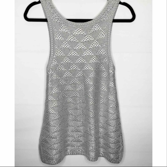 Anthropologie Moth Sana Foiled Tank Metallic Small - Picture 4 of 12